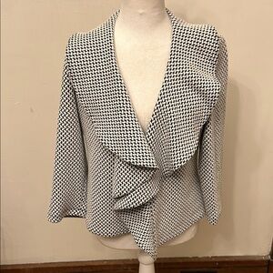 Calvin Klein Elegant Black and White Women's Jacket Size 8 P EUC